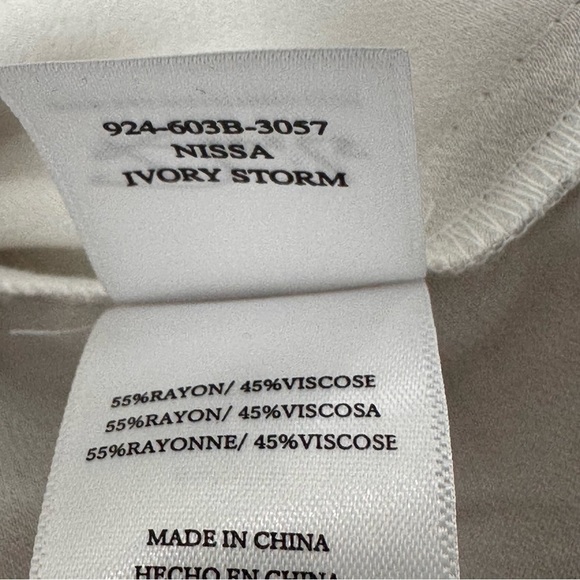 Rails Nissa satin popover blouse in Ivory storm V neck white grey XS satin - Picture 9 of 9